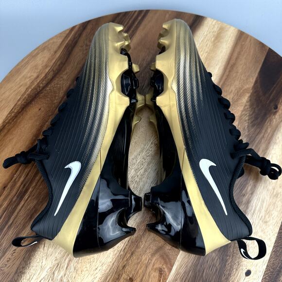Nike Vapor Speed 3 Men's Size 8 Black Gold Football Cleats FB3303-003 NEW - Picture 5 of 7